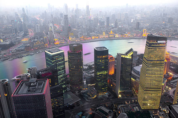 Overlooking Shanghai stock photo