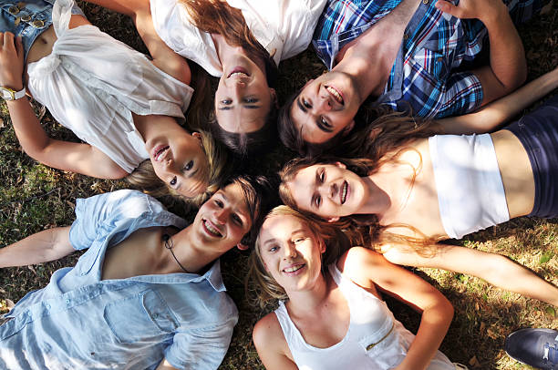 istock Group of happy young friends 181402022