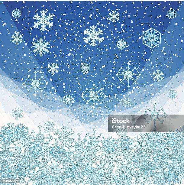 Niebieskie Tło Zima Boże Narodzenie Tło - Stockowe grafiki wektorowe i więcej obrazów Abstrakcja - Abstrakcja, Biały, Boże Narodzenie
