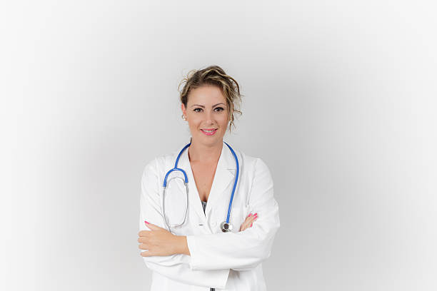 istock Female doctor holding stethoscope 181404681