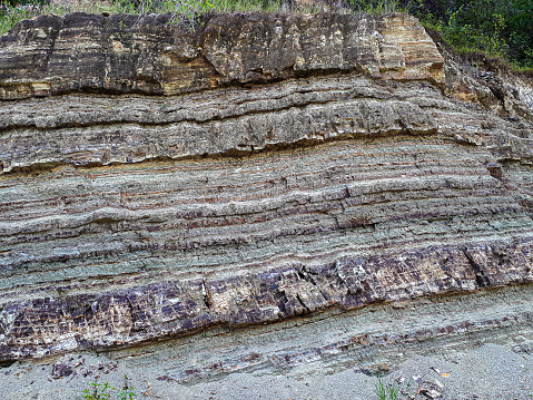 Geology exploration to collect rock sample