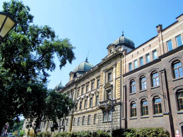Old Poland historical Germany style buildings houses architecture tower
