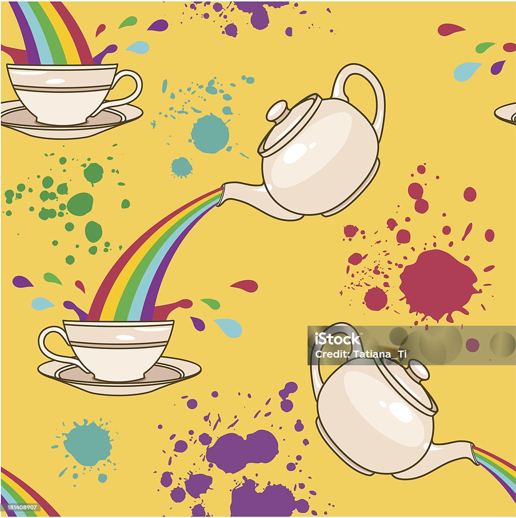 Motivo arcobaleno tè splash - arte vettoriale royalty-free di Riempire