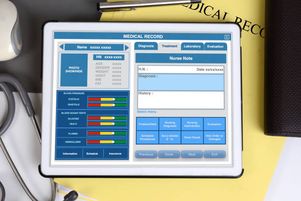 istock Medical record form showing on electronic tablet screen.
medical record form showing on electronic tablet screen 1814089397