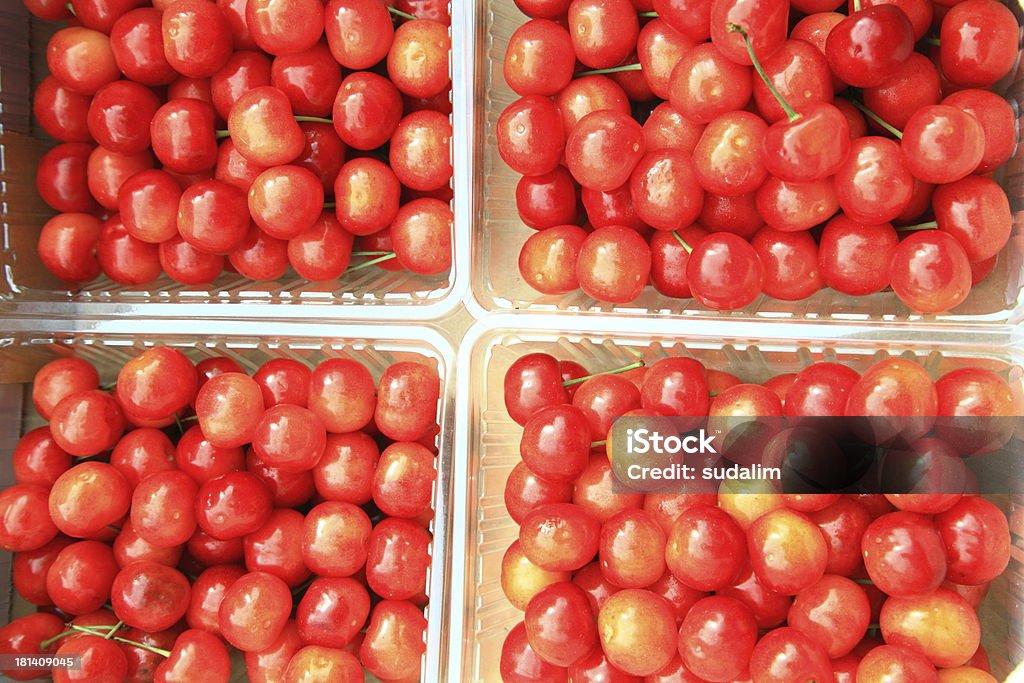 Cherry Red cherry in the supper market Hokkaido Cup Stock Photo
