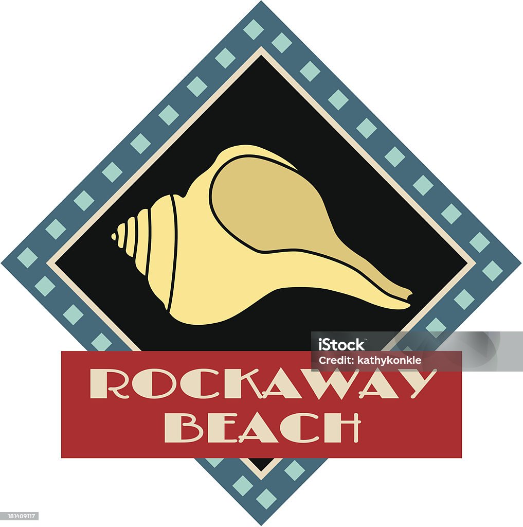 Rockaway Пляж Brooklyn стикер - Векторная графика Бирка для багажа роялти-фри