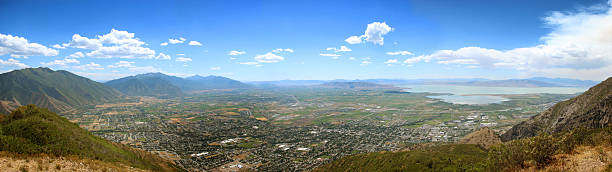 Springville Utah Springville Mapleton area from on top of the mountains lake utah stock pictures, royalty-free photos & images