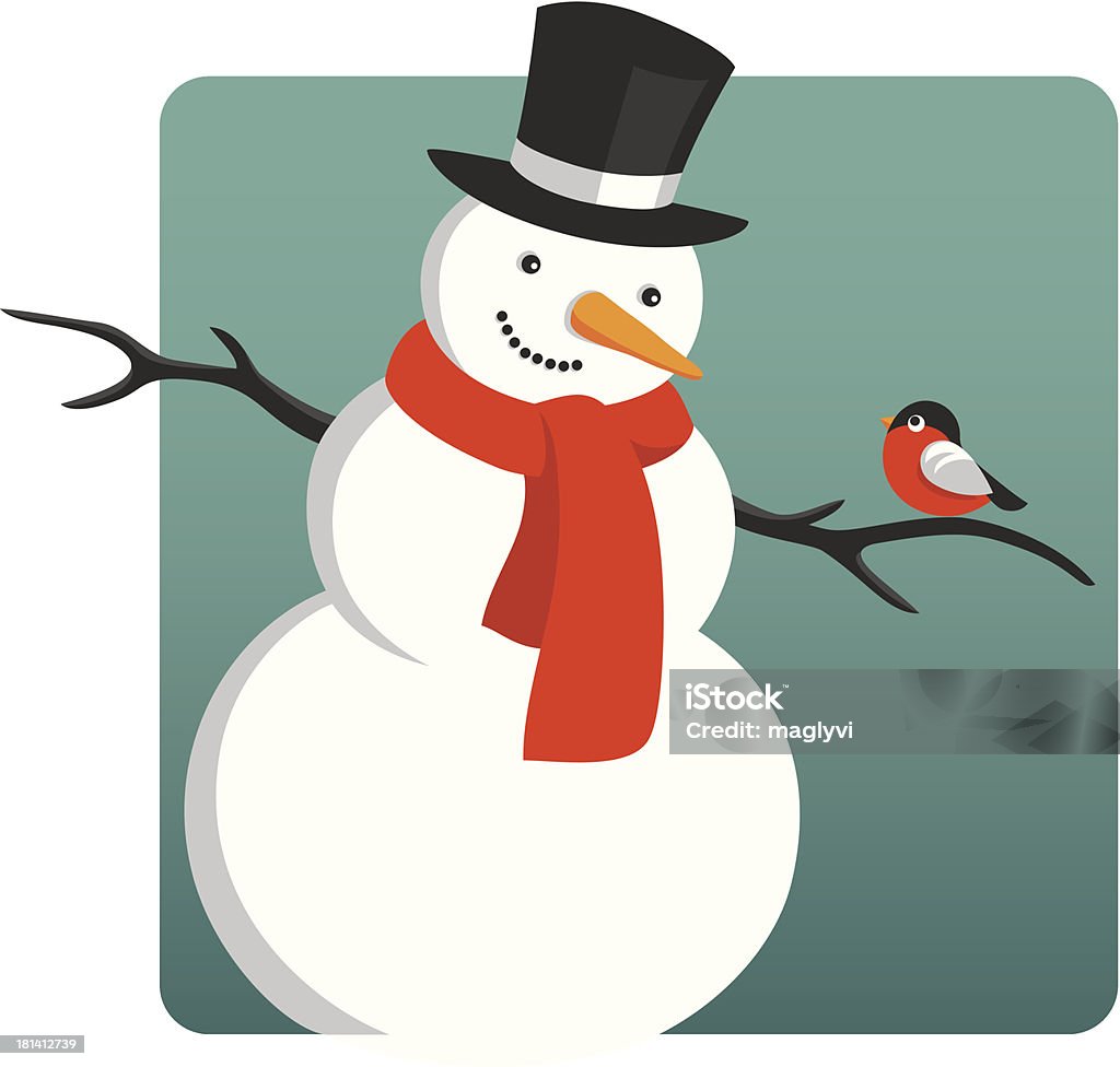 Snowman2 - arte vettoriale royalty-free di Biglietto buon anno nuovo