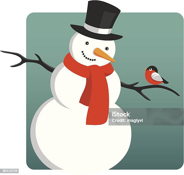 Snowman2 - Immagini vettoriali stock e altre immagini di Biglietto buon anno nuovo - Biglietto buon anno nuovo, Cappello, Carino