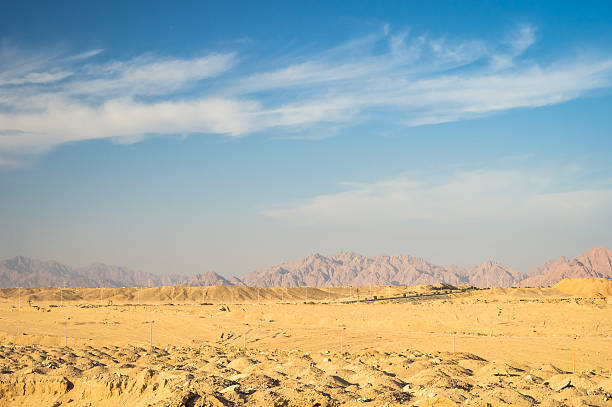 Desert sands and mountains of Sinai, Egypt stock photo