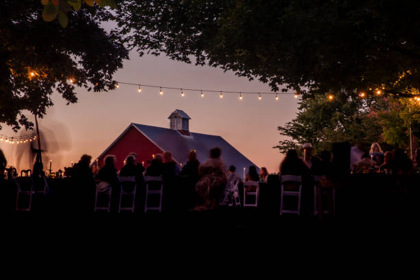 Outdoor Wedding Reception at Night