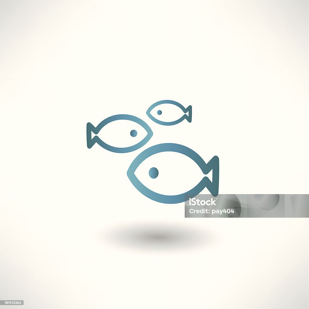 Icône de poisson - clipart vectoriel de Abstrait libre de droits
