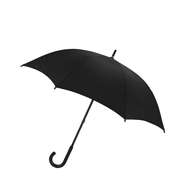 istock Black vintage umbrella isolated on white 181416075