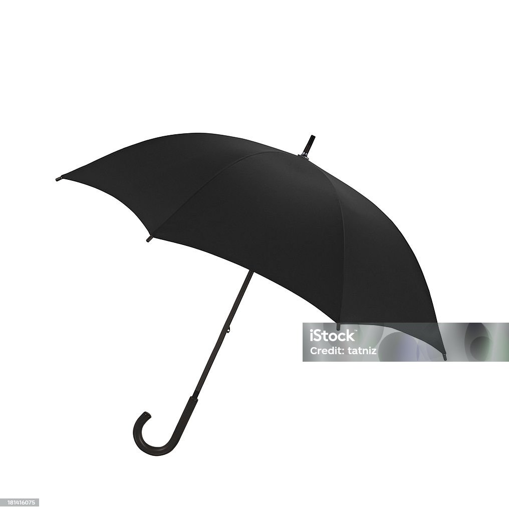 Черный винтажный Зонтик изолированные на белом - Стоковые фото Без людей роялти-фри