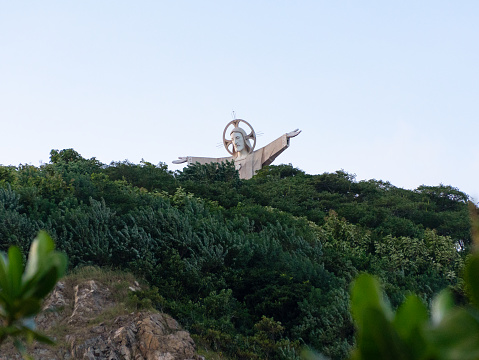 Tao Phung mountain and statue of Christ standing with arms outstretched, Vung Tau city, Ba Ria Vung Tau province