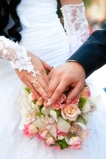 istock two hands with golden rings 181419226