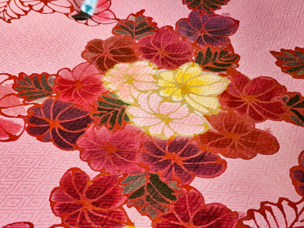 istock Batik fabric with beautiful colorful patterns in Thailand. 1814205839
