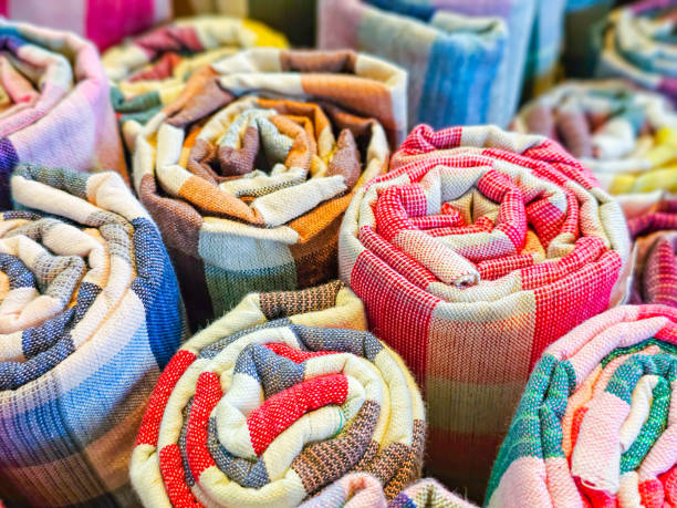 istock Batik fabric with beautiful colorful patterns in Thailand. 1814206381