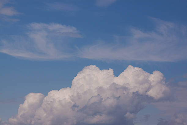 Cirrus and cumulonimbus stock photo