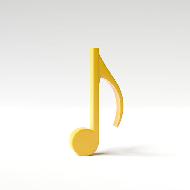 Music note icon isolated on white background. Melody symbol. 3D rendering, 3D illustration.