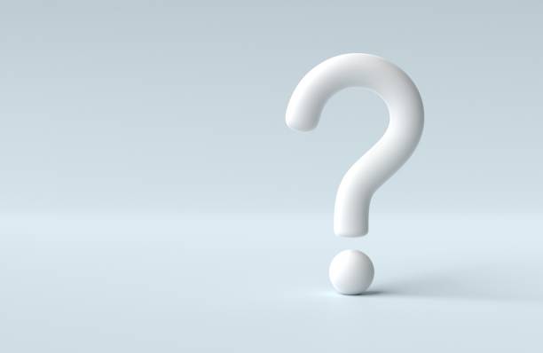 istock White question mark symbol on blue pastel background. 3D render, 3D illustration. 1814243293