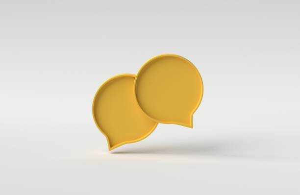 istock Speech bubble chat icon on white background. bubble talk or comment sign symbol. Minimal message box cartoon. 3D rendering, 3D illustration. 1814244341