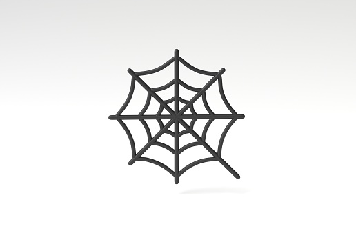 Spider web icon isolated on white background. 3D render, 3D illustration.