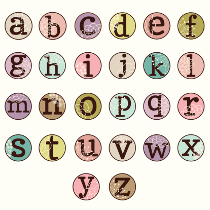 Vector Typewriter Key Alphabet. No transparencies or gradients used. Large JPG included. Each 'key' is grouped for easy editing.