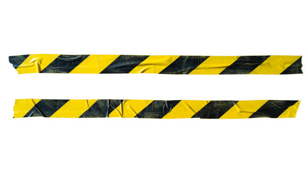 istock Distressed yellow and black barricade tape 1814255817