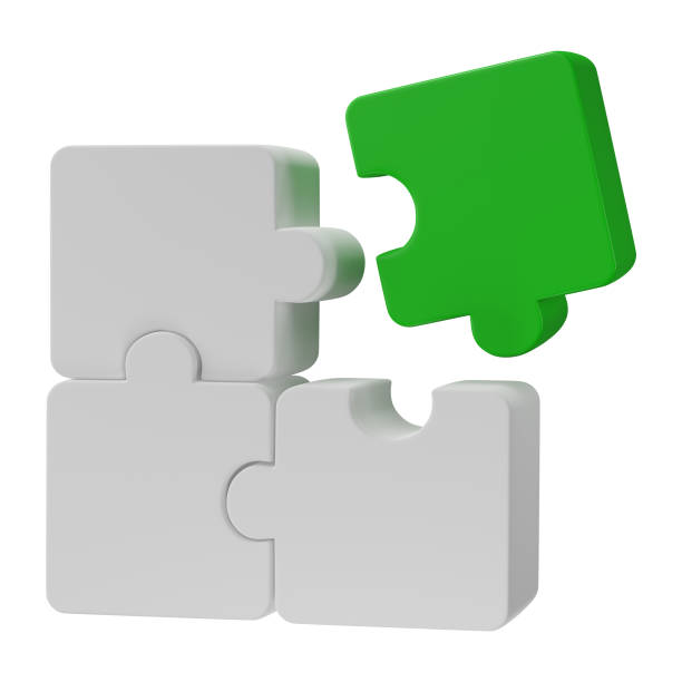 istock 3D jigsaw puzzle pieces isolated on transparent background. Problem-solving, business connecting, cooperation, partnership concept. 1814260580