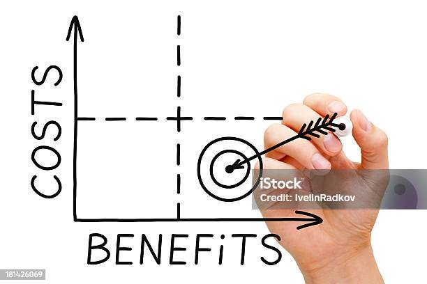 Рука Рисунок Расходы И Преимущества График — стоковые фотографии и другие картинки Республика Ирландия - Республика Ирландия, Измерять, Бизнес