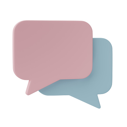 3D render, Speech bubble talk isolated on transparent background, png file format.