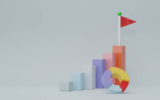 istock Business chart graphics and statistics, Growing bars graphic rising forward achievement goal. 3D render Illustration. 1814262217
