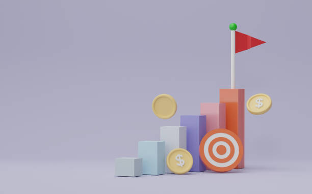 istock Business chart graphics and statistics, Growing bars graphic rising forward achievement goal. 3D render Illustration. 1814262739