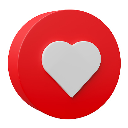 Like love icon. Social media sign, technology design banner. 3D render illustration.
