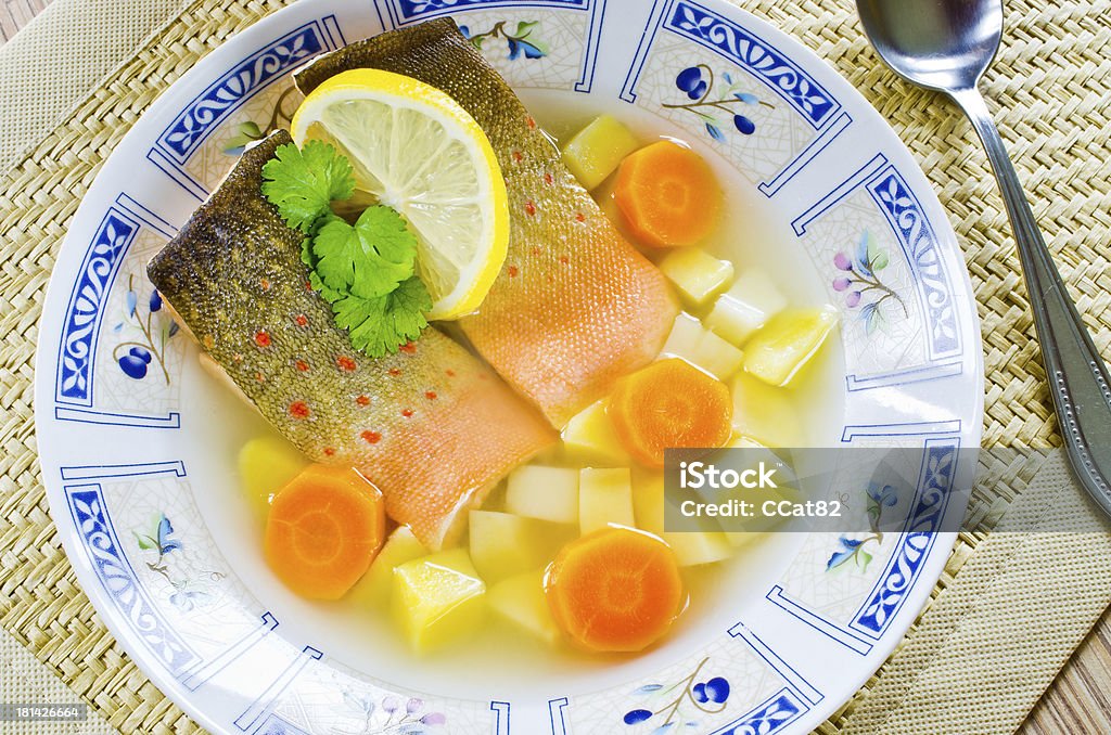 Traditional russian fish soup Traditional russian fish soup - uxa Bowl Stock Photo
