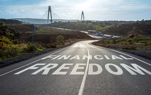 Road and financial freedom concept