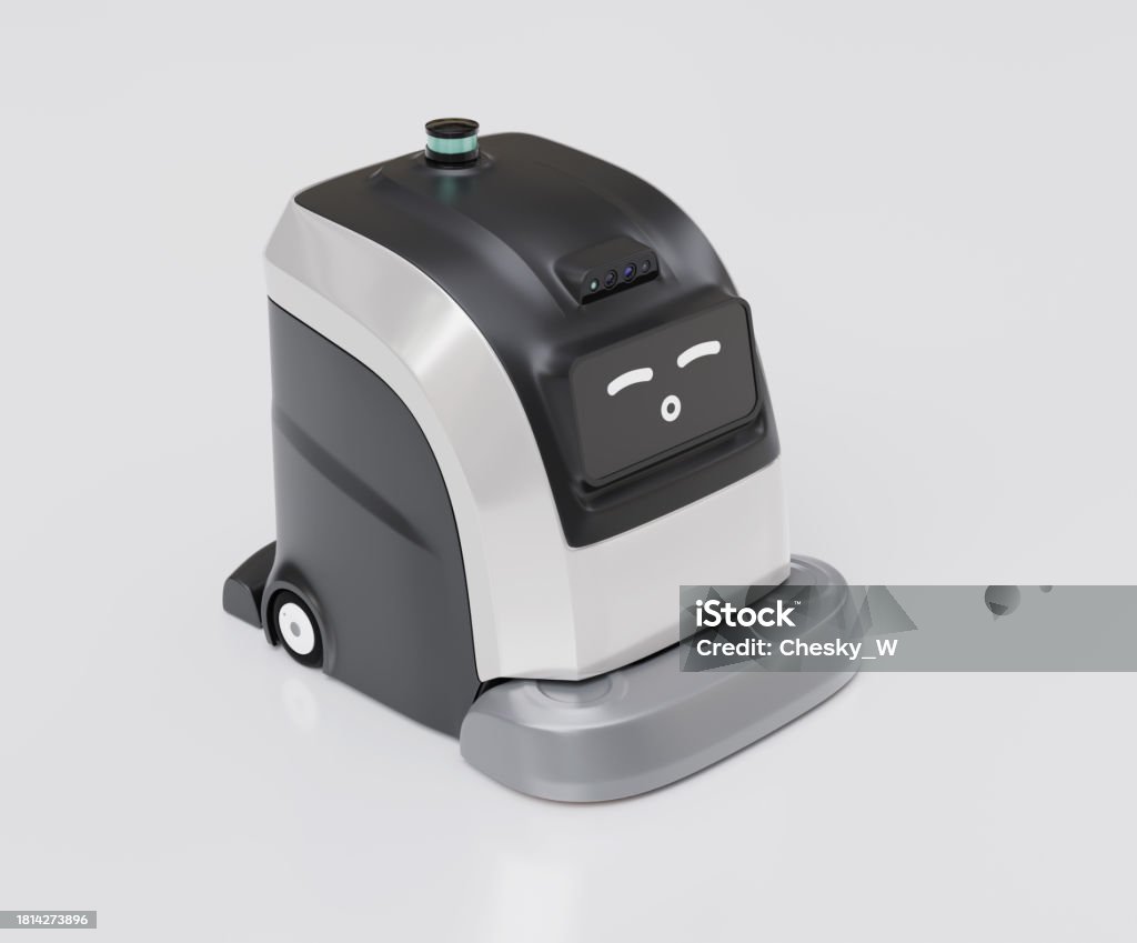 Robot Counter Cleaner Autonomous Robot Cleaner Equipped With Touchscreen Stock Photo ...