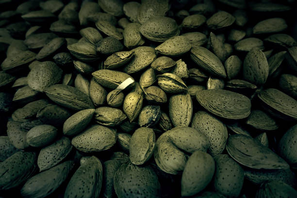 Detail of almond fruit, dried fruit, healthy food