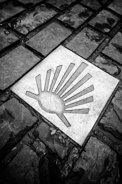 Detail of sign for pilgrims, belief and faith, tradition