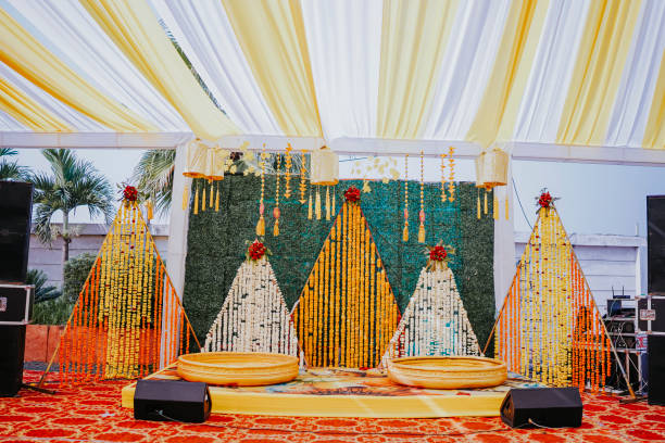 istock A simple and beautiful decoration for a Indian wedding haldi ceremony 1814304076