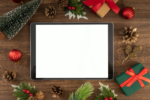 Digital Tablet, Christmas, Template, New Year, Holiday - Event