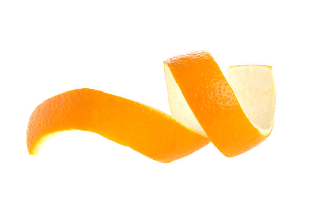 istock Orange twist isolated on a white background. Orange peel close-up. Orange citron. 1814308809