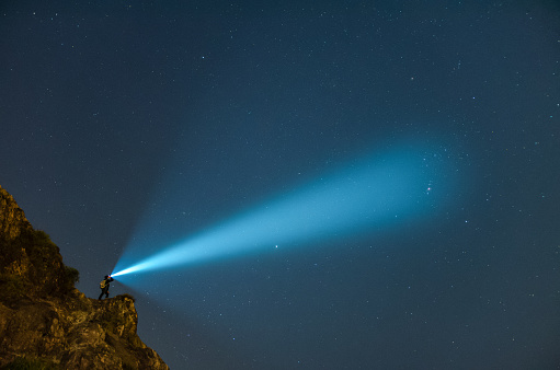 A person with dreams under the starry sky