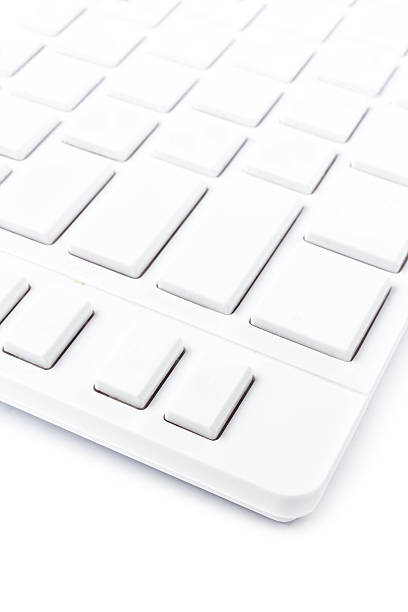 istock Closeup of a computer keyboard with blank keys. White 181432009