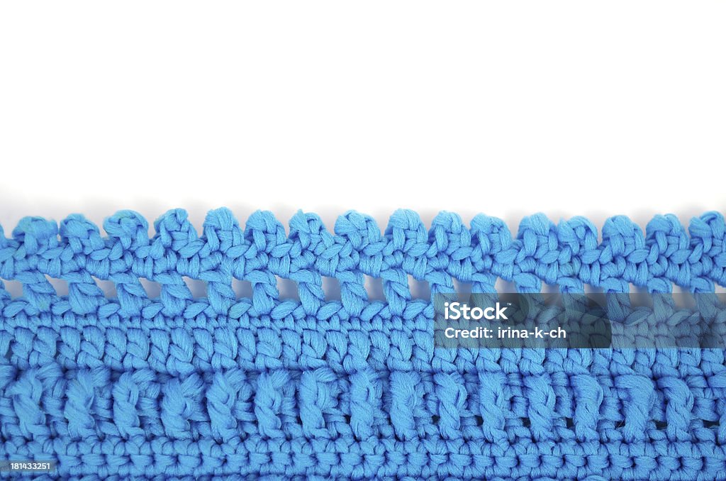 Синий связанное крючком - Стоковые фото Ажурная салфетка роялти-фри