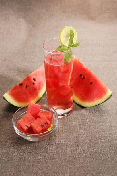 istock Watermelon Juice With Mint and Watermelon Slices 1814367786