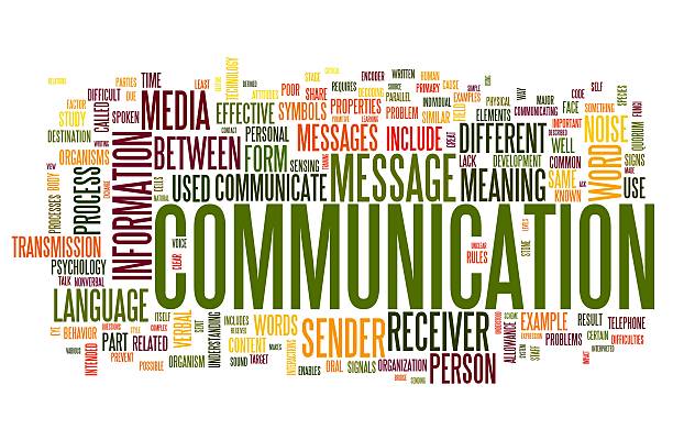 A word tag cloud about communication  stock photo