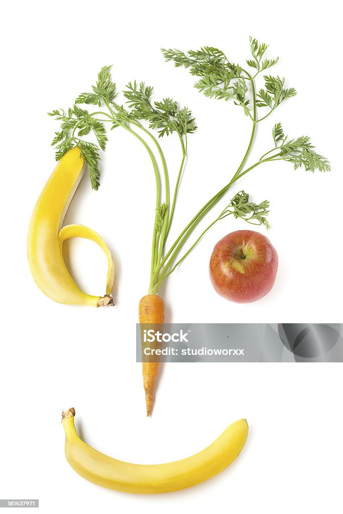 Органические фрукты и Овощной для Счастье - Стоковые фото Банан роялти-фри