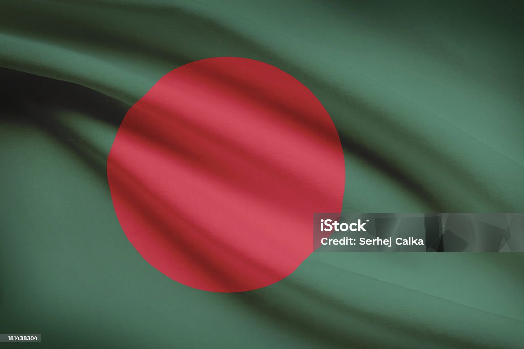 Series of ruffled flags. Bangladesh. Bangladesh flag blowing in the wind. Part of a series. Bangladesh Stock Photo